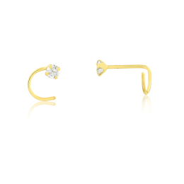 Piercing Nariz Ouro 18K Zircônia