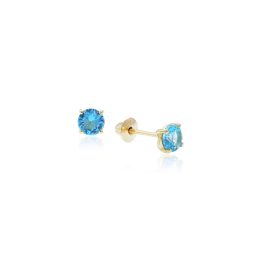 Brinco Ouro 18K Topázio Azul