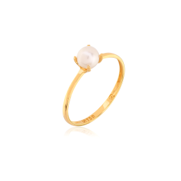Anel Ouro 18K Pérola