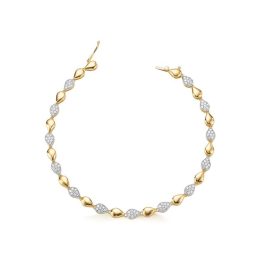Pulseira Ouro 18K | Gotas Pavê Zicônia Brancas