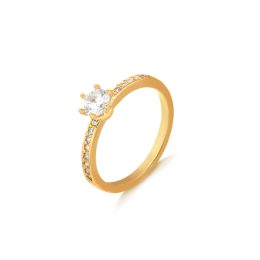 Anel Solitário Ouro 18K