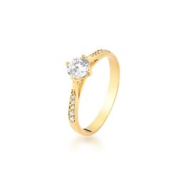 Anel Solitário Ouro 18K