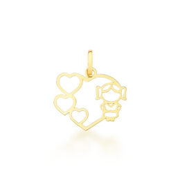 Pingente Ouro 18K Coração Menina