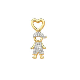 Pingente Ouro 18K Menino Cravejado